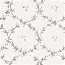 Laurel Vines Light Grey Wallpaper