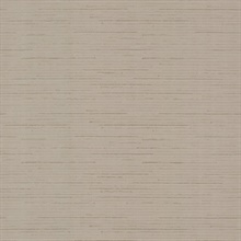 Taupe & Silver Ribbon Bamboo Horizontal Stripe Textured Wallpaper