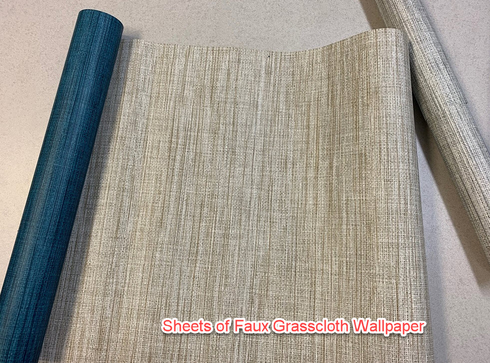 Sheets of Faux Grasscloth Wallpaper