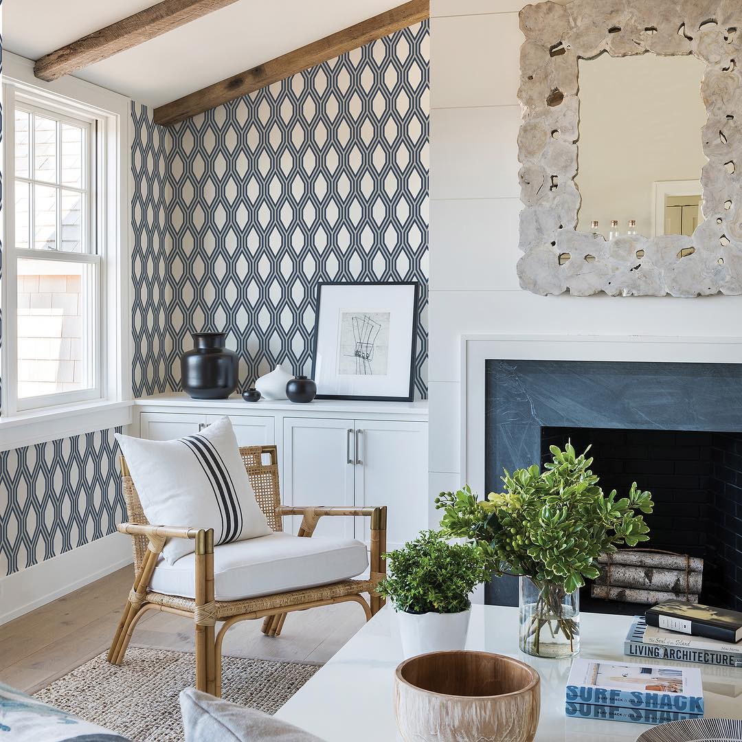 Geometric Wallpaper For Living Room