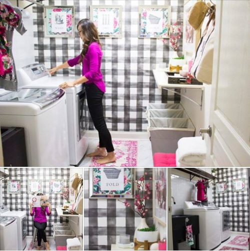 Laundry Room Makeover with Peel  Stick Wallpaper  On Sutton Place