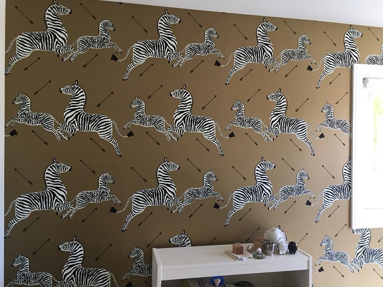 Austin Diamond Wallpaper in Navy by Thibaut  Jane Clayton