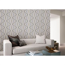 Blue Gravure Hendrix Ogee Geometric Wallpaper