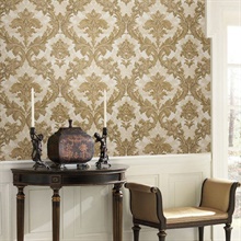 Pavia Gold Scroll Damask