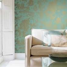 Zen Garden Turquoise Toile