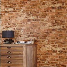 Orange Textured Brick Wallpaper, HE1046