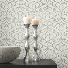 Venus Silver Foil Mini Damask