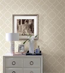 Desiree Taupe Quatrefoil