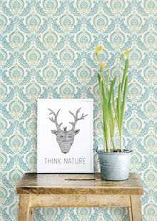 Lulu Green Damask
