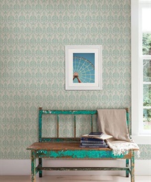 Waverly Turquoise Petite Damask