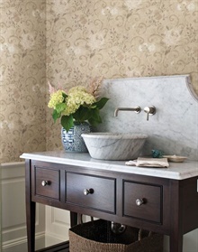 Uma Beige Floral Scroll