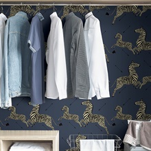 Scalamandr&#233; Denim Zebra Wallpaper