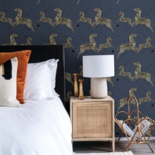 Scalamandr&#233; Denim Zebra Wallpaper