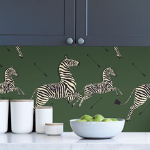 Serengeti Green Zebra Wallpaper