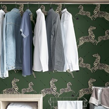 Serengeti Green Zebra Wallpaper