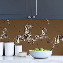 Safari Brown Zebra Wallpaper