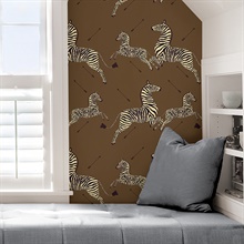Safari Brown Zebra Wallpaper