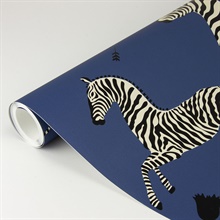 Scalamandr&#233; Denim Zebra Wallpaper