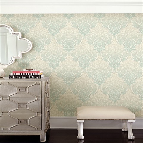 2671-22426 | Twill Sage Damask | Wallpaper Boulevard