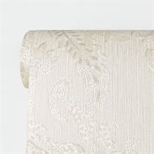 Maizey White Damask Wallpaper
