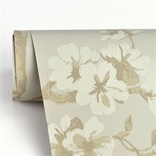 Ellen Beige Floral Wallpaper