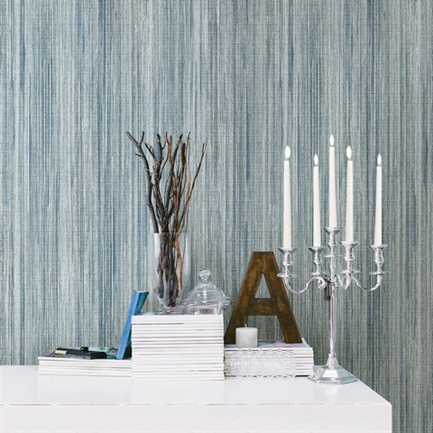 2812-SH01007 | Audrey Teal Stripe Texture | Wallpaper Boulevard