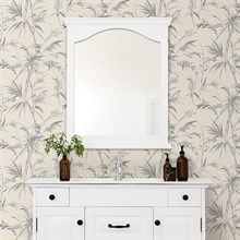 Hali Silver Leaf Reeds Wallpaper