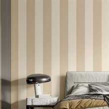 Wide Stripe Blue Beige Italian Wallpaper