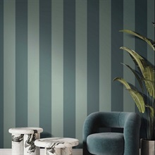 Wide Stripe Green Italian Wallpaper