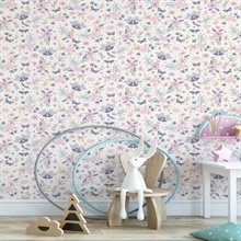 4060-58103 | Zev Pink Floral Butterfly Wallpaper