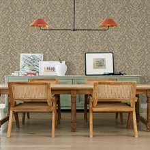 Kiwassa Light Brown Antler Damask Wallpaper