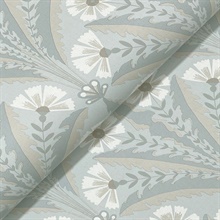Tap Root Light Grey Floral Damask Wallpaper