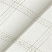 Auberge White Plaid Wallpaper