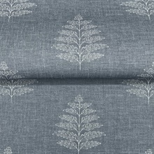 Frond Denim Leaf Wallpaper