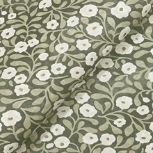 Poppy Trail Green Floral Wallpaper