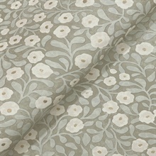 Poppy Trail Aqua Floral Wallpaper