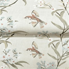 Tea Olive Beige Finch Frolic Wallpaper