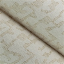 Cipher Beige Geometric Faux Grasscloth Wallpaper
