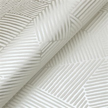 Crescendo Silver Block Geometric Wallpaper