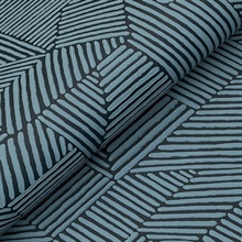 Crescendo Dark Blue Block Geometric Wallpaper