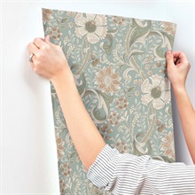 Liora Aqua Floral Trail Wallpaper