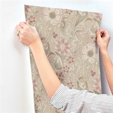 Liora Taupe Floral Trail Wallpaper