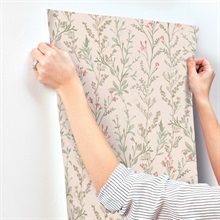 Laverne Blush Wildflowers Wallpaper