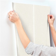 Linette Cream Fabric Stripe Wallpaper