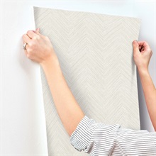 Caladesi Light Grey Linen Chevron Wallpaper