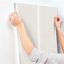 Linette Beige Fabric Stripe Wallpaper