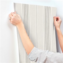 Calvados Grey Linen Stripe Wallpaper