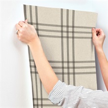Fletcher Black & Taupe Plaid Wallpaper