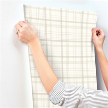 Burgess Light Green Plaid Wallpaper