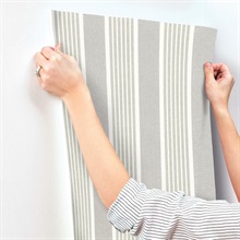 Bingley Green & Grey Embellished Stripe Wallpaper